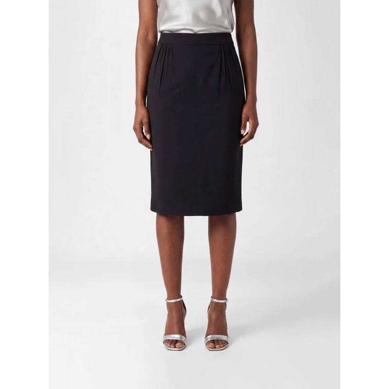 High-Waisted Viscose Pencil Mini Skirt with YSL Monogram (863981Y1K441000)