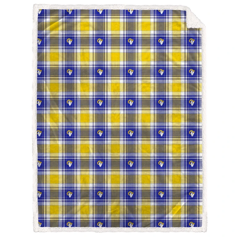 NFL Team Sherpa Plaid Blanket 60x90