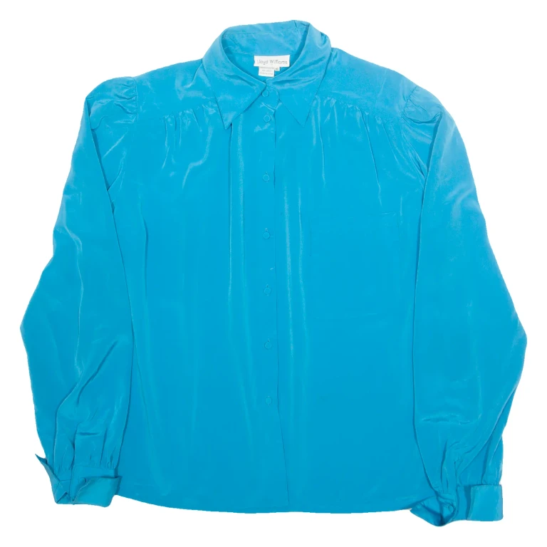 LLOYD WILLIAMS Womens Shirt Blue Collared Long Sleeve UK 10