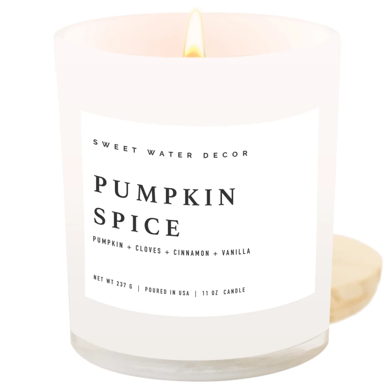 Pumpkin Spice Soy Candle - White Jar - 11 oz