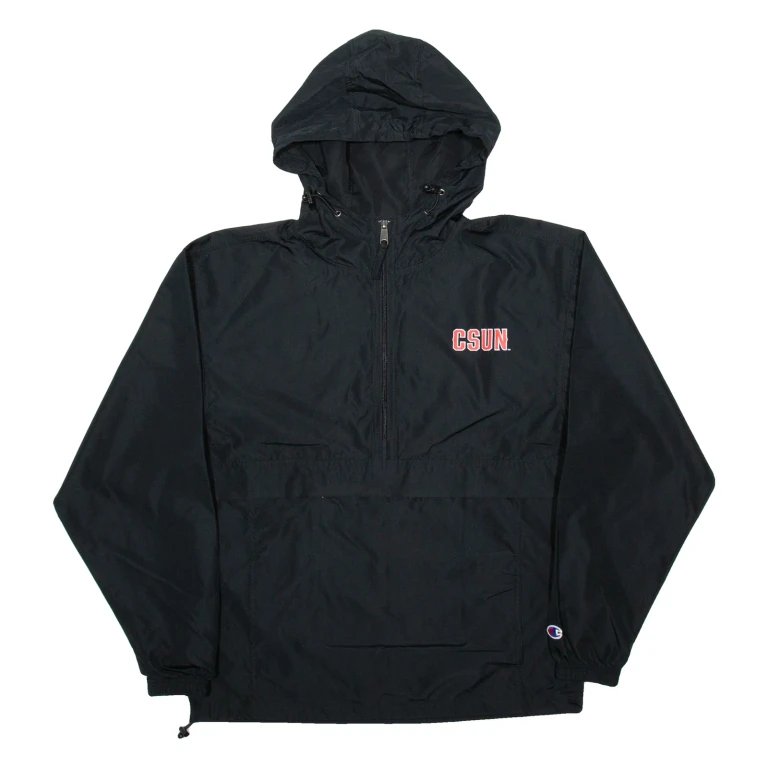 CHAMPION California State University Northridge Mens Anorak Jacket Black USA S