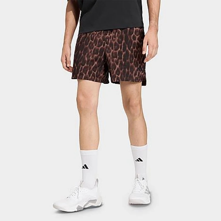 Men's D4T Power Allover Print Shorts in Earth Strata/Shadow Brown/Black Size: S 5