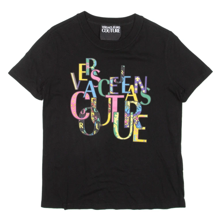 VERSACE JEANS Womens T-Shirt Black S