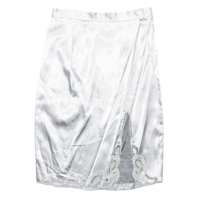 Womens Straight Skirt Grey Knee Length S