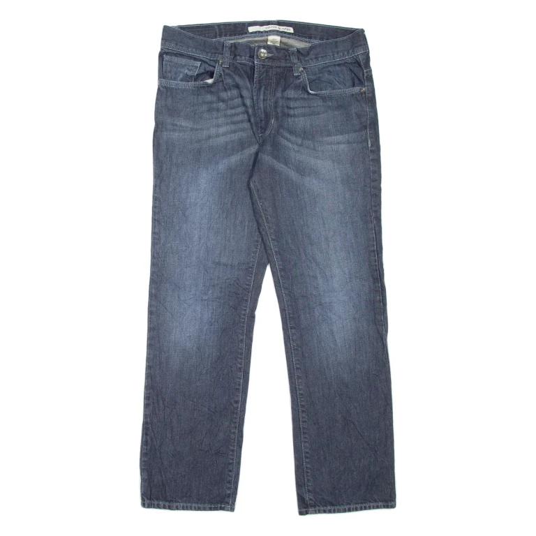 DKNY Mens Jeans Blue Regular Straight Stone Wash W32 L30