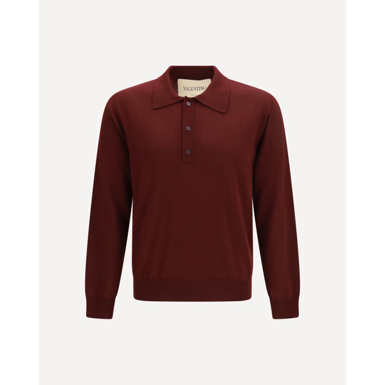 VALENTINO Wool Polo with VLogo embroidery Male L