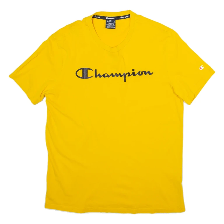CHAMPION Mens T-Shirt Yellow M