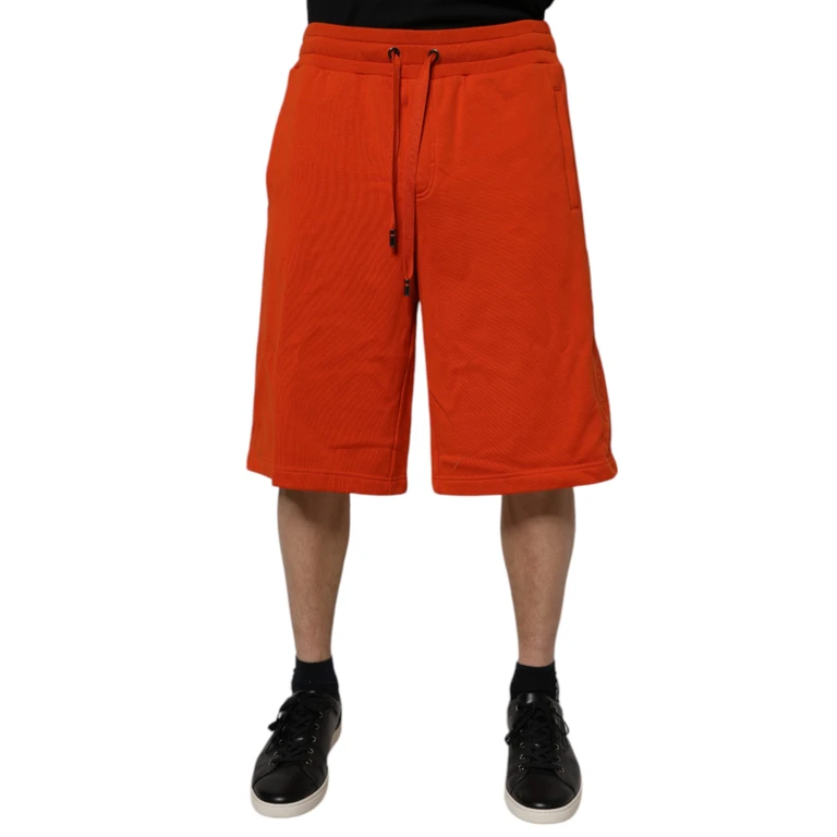 Dolce & Gabbana Red Cotton Blend Mid Waist Men Bermuda Shorts Polyester - Men