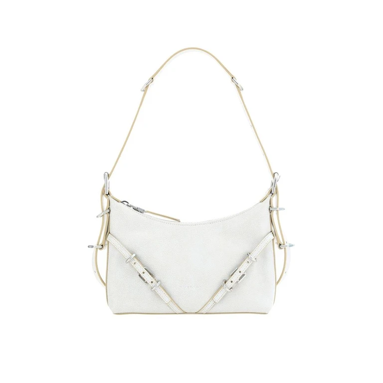 White Leather Shoulder Bag - Women