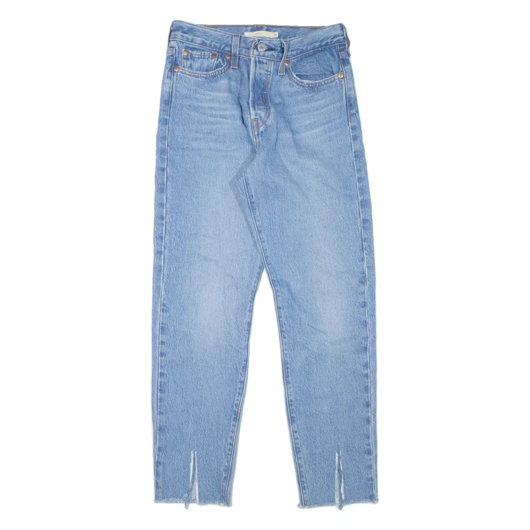 LEVI'S Wedgie BIG E Womens Jeans Blue Regular Tapered Stone Wash W26 L27