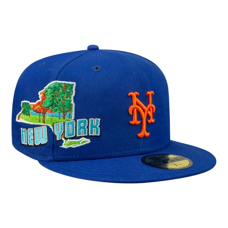 59Fifty MLB New York Mets Stateview Men Fitted Hat Blue/Grey