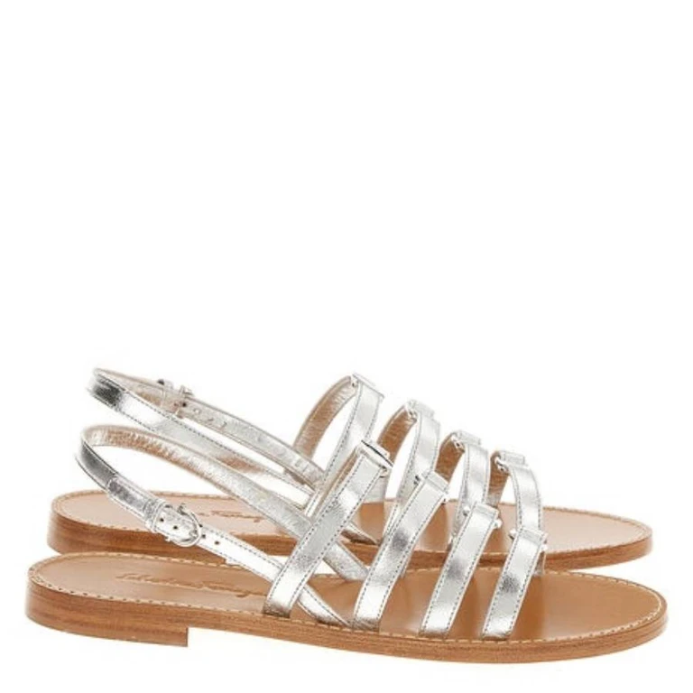 Galilee Leather Flats Sandals, Size 7 C