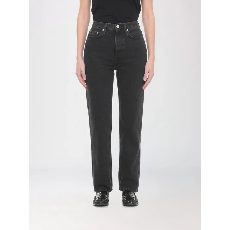 LOULOU DE SAISON Jeans Woman color Black (JUDELDSWASHEDGREY)