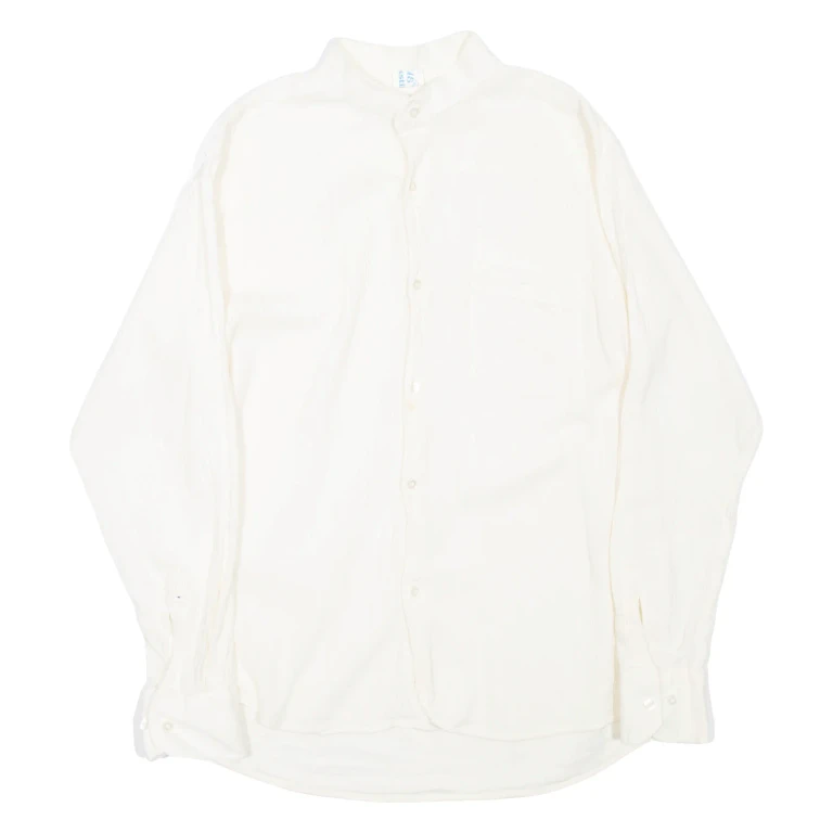 Womens Shirt Cream High Neck Long Sleeve L