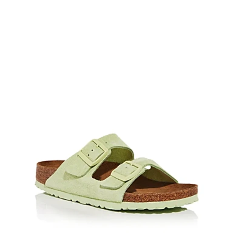 Unisex Arizona Suede Leather Soft Footbed Faded Lime