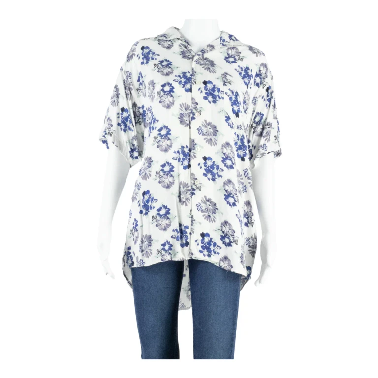 Womens Printed Blouse Purple Floral M