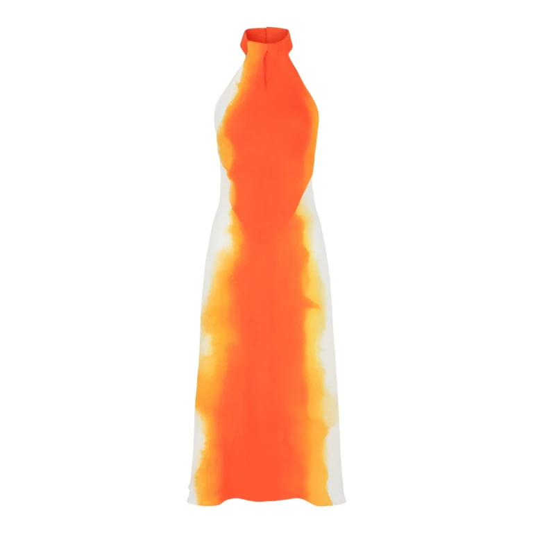 Abstract-Print Halterneck Dress