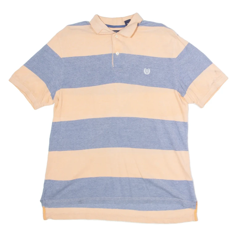 CHAPS Mens Polo Shirt Pink Striped M