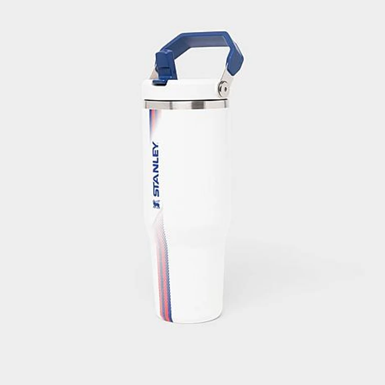IceFlow Flip Straw Tumbler (30 oz) in White/Dark Blue