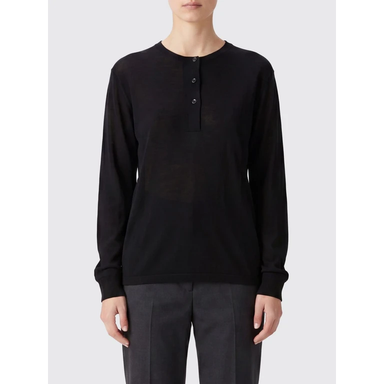 Long-Sleeved Crewneck T-shirt in Lyocell (RUTASSNW1834BLACK)