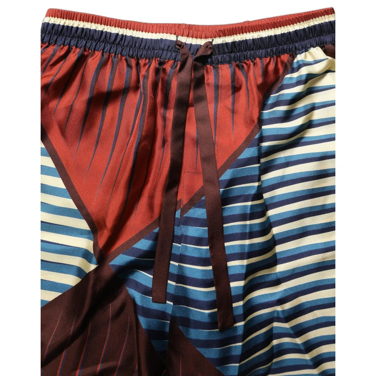 Dolce & Gabbana Multicolor Geometric Silk Men Bermuda Shorts - Men