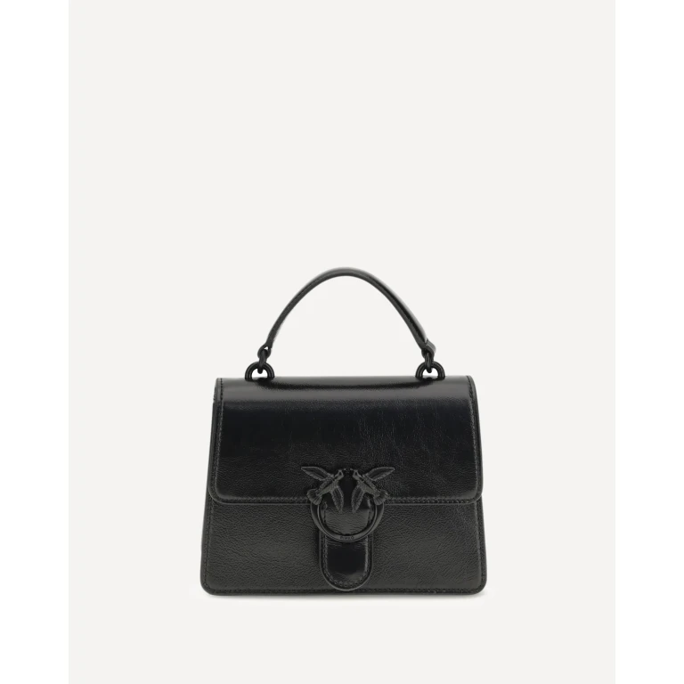 Sac à main PINKO Love One Top Mini en cuir brillant