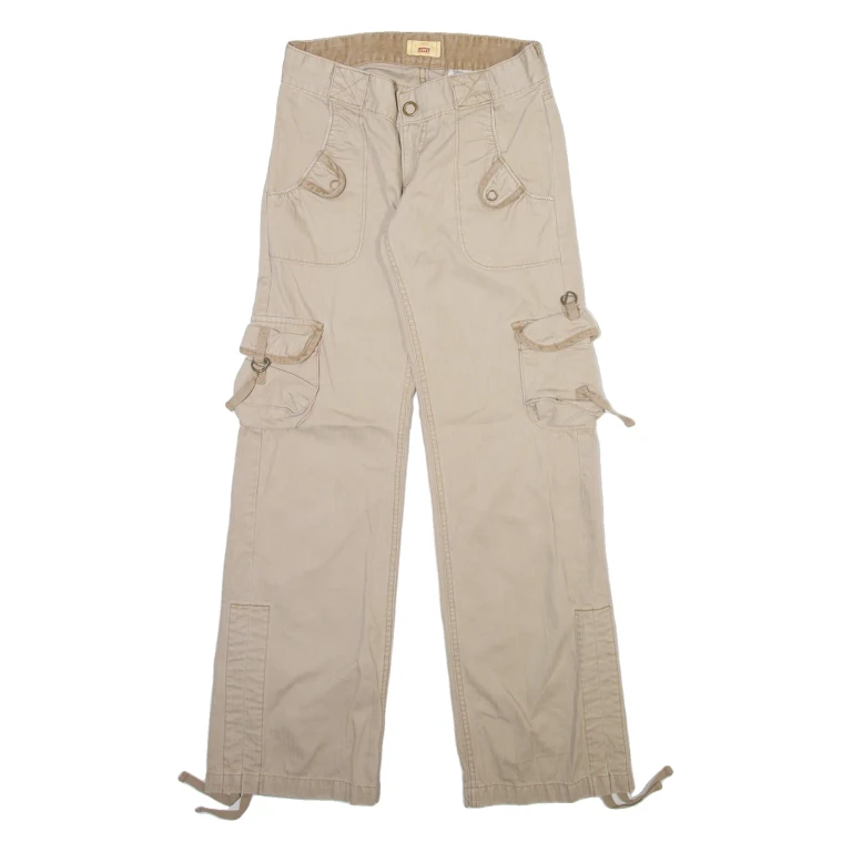 LEVI'S Cargo Womens Trousers Beige Regular Bootcut W28 L31