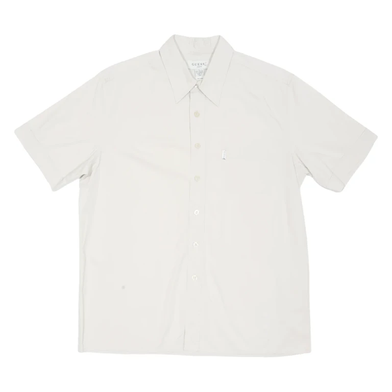 GUESS Mens Plain Shirt Beige L