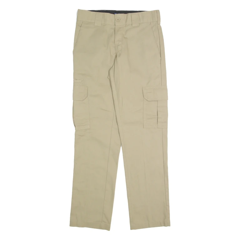 DICKIES Cargo Mens Trousers Beige Regular Straight W28 L30