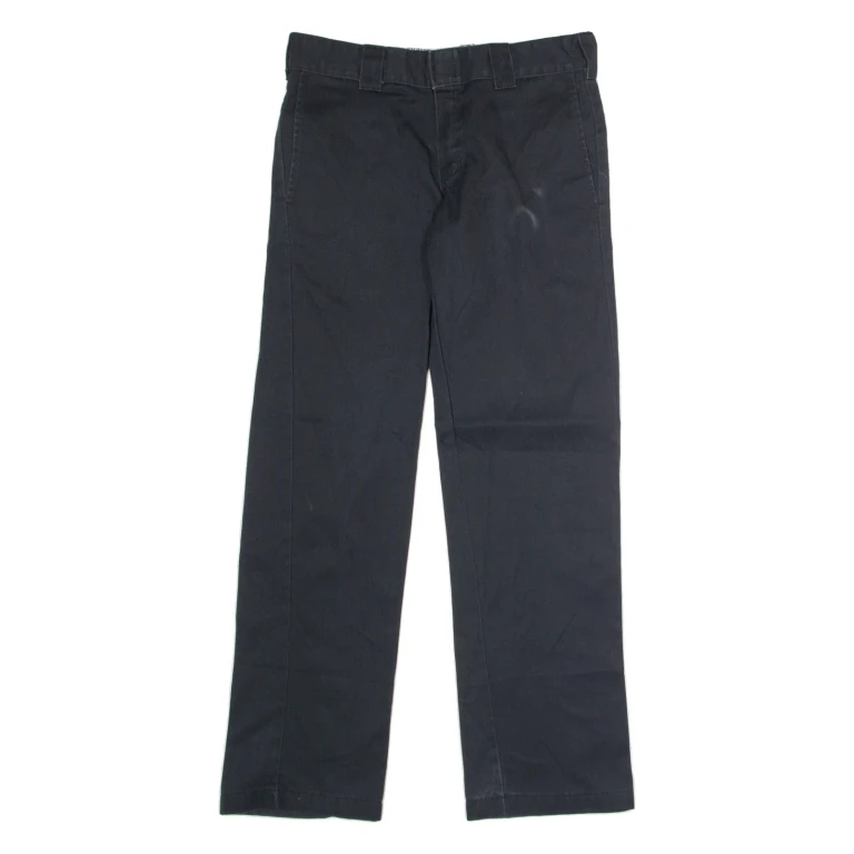 DICKIES Workwear Mens Twill Trousers Black Slim Straight W30 L32