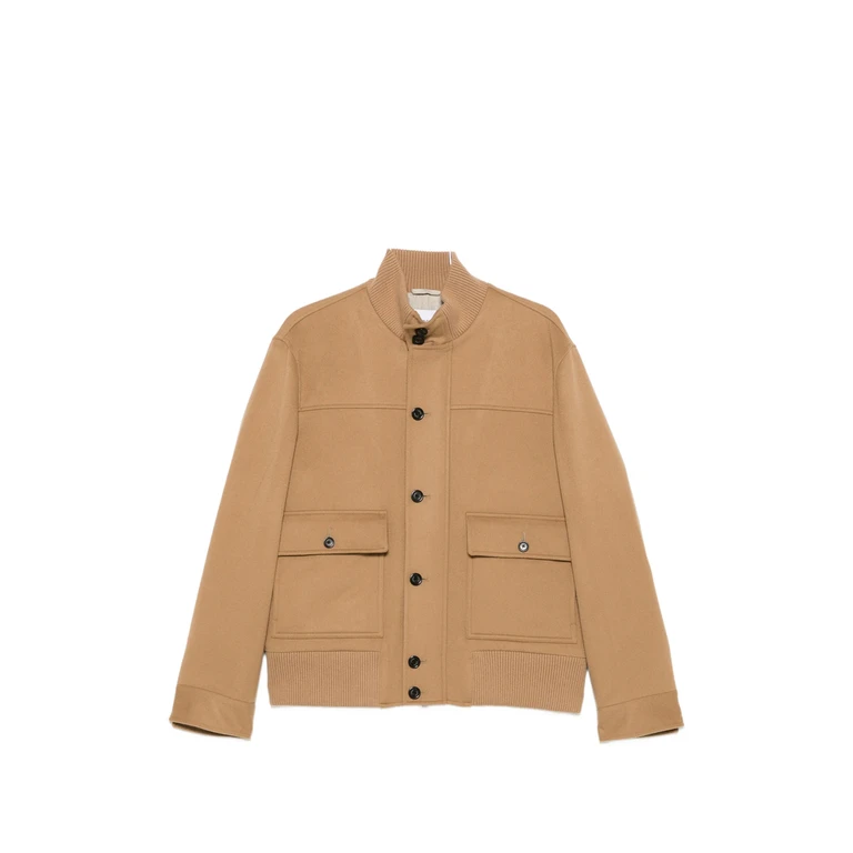 Button-up Ribbed-trim Jacket