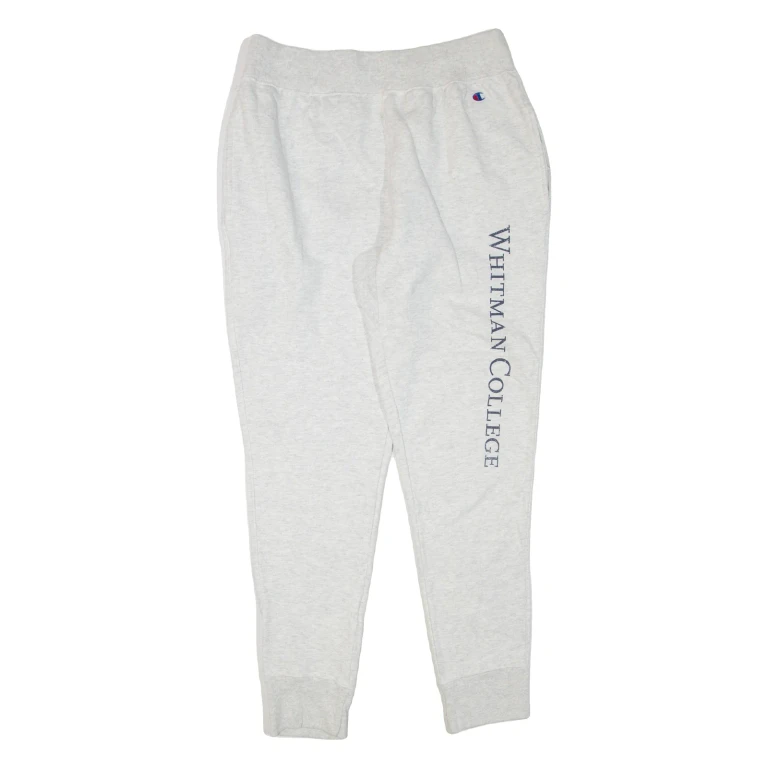 CHAMPION REVERSE WEAVE Whitman College Mens Joggers Grey Tapered L W30 L31