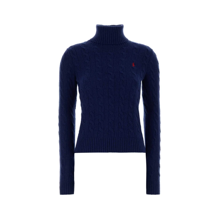 Polo Ralph Lauren Blue Wool Blend Sweater Winternightnavy Exterior: Cashmere Maglieria - Women