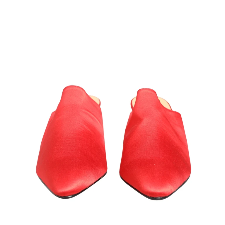 Dolce & Gabbana Red Suede Heel Mule Shoes - Women
