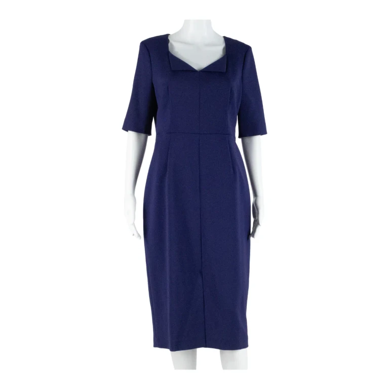 L.K. BENNETT Womens Pencil Dress Purple Short Sleeve Knee Length UK 14