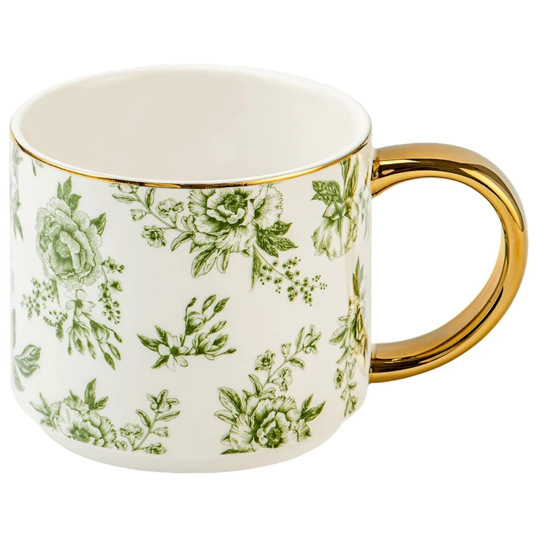 Green Delft 14 oz Coffee Mug