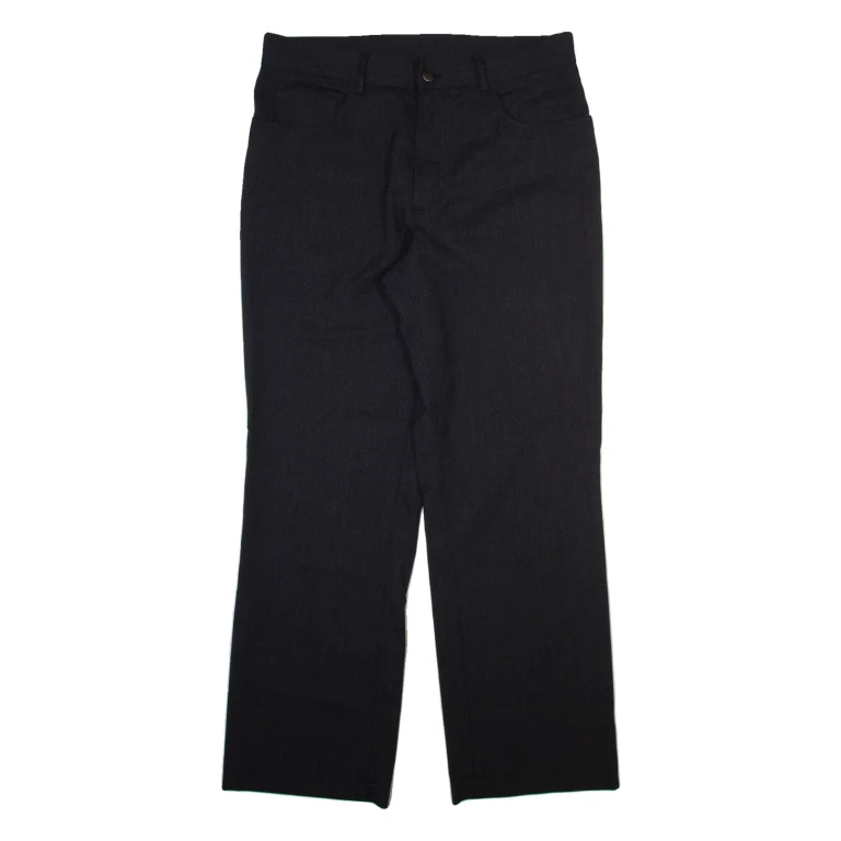 CALYX Mens Trousers Black Regular Straight Wool W32 L30
