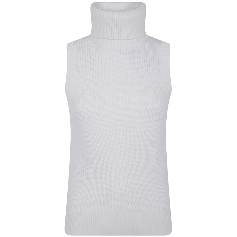 Sweater Sleeveless "Cotton Sleveless Turtle Neck"