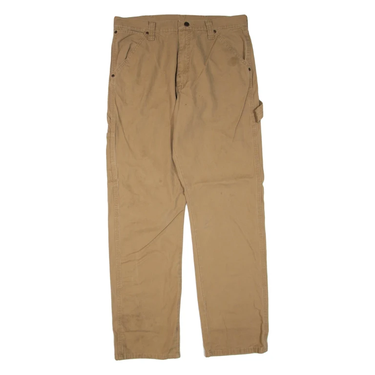 WRANGLER Mens Trousers Brown Regular Straight W34 L34