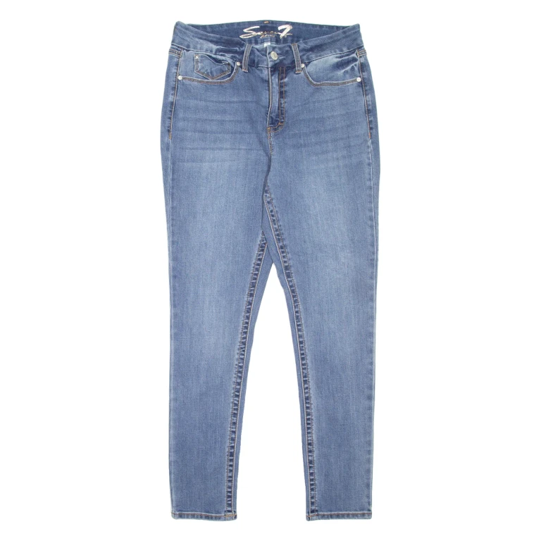 SEVEN7 Womens Jeans Blue Slim Skinny Stone Wash W31 L30