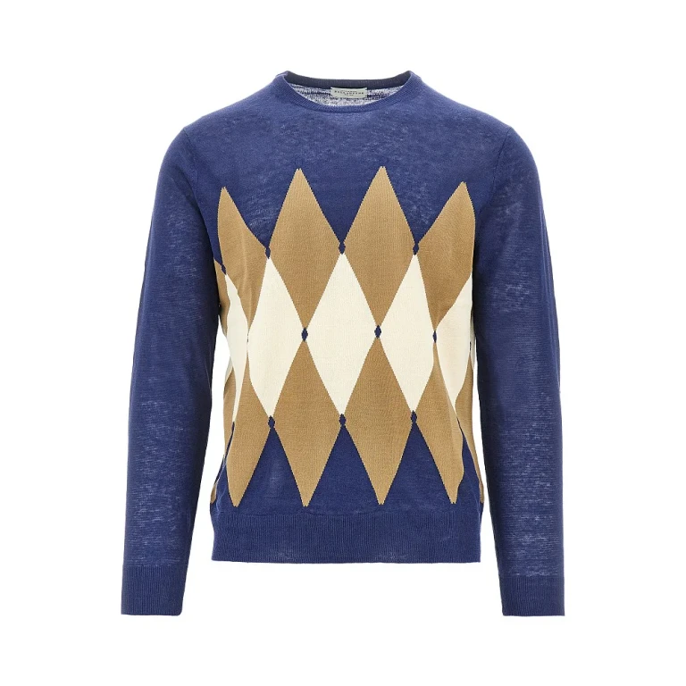 BALLANTYNE Linen and cotton lozenge sweater Man 48