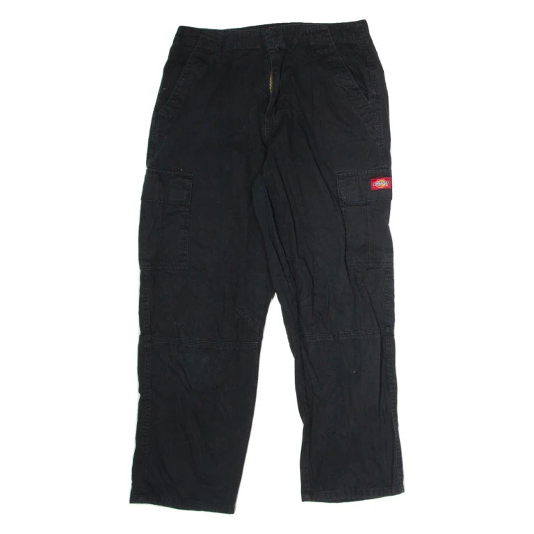 DICKIES Workwear Cargo Womens Twill Trousers Black Regular Straight W28 L28