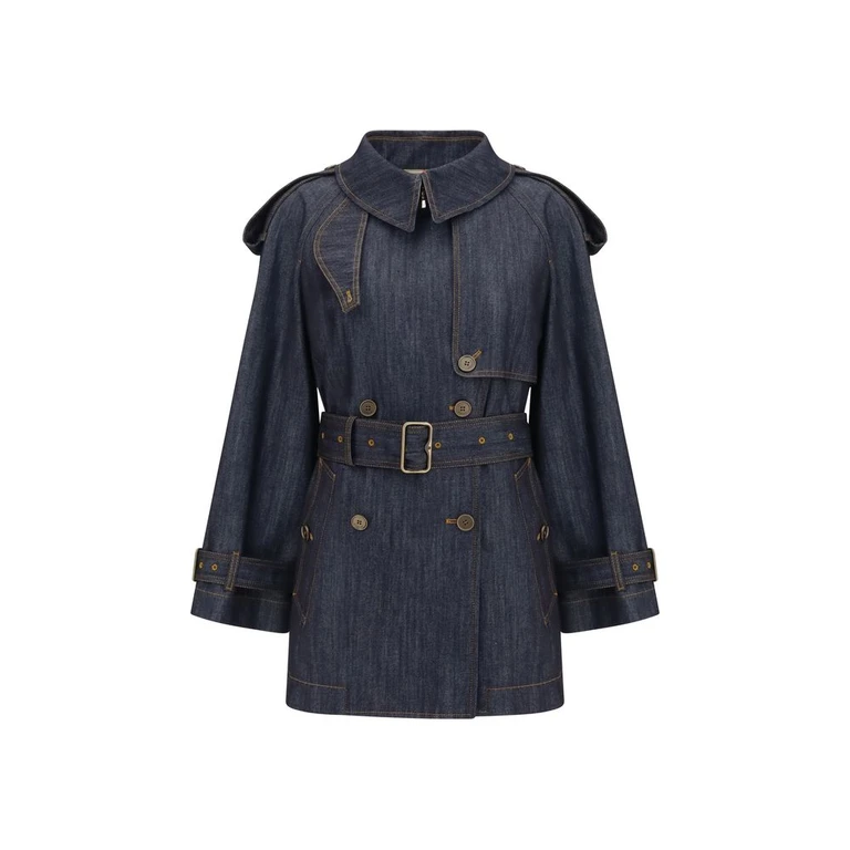 Burberry Blue Cotton Trench Coat Clothing - Women