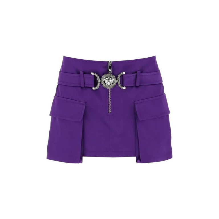 Purple Viscose Mini Skirt - Women