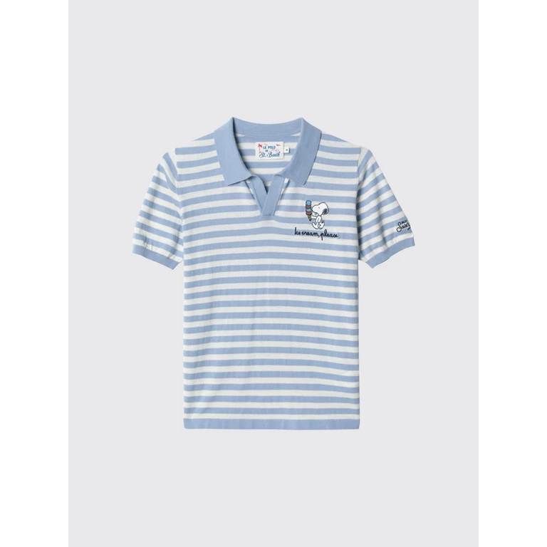Boy's Striped Knit Cotton Polo Shirt (SLO002703513L)