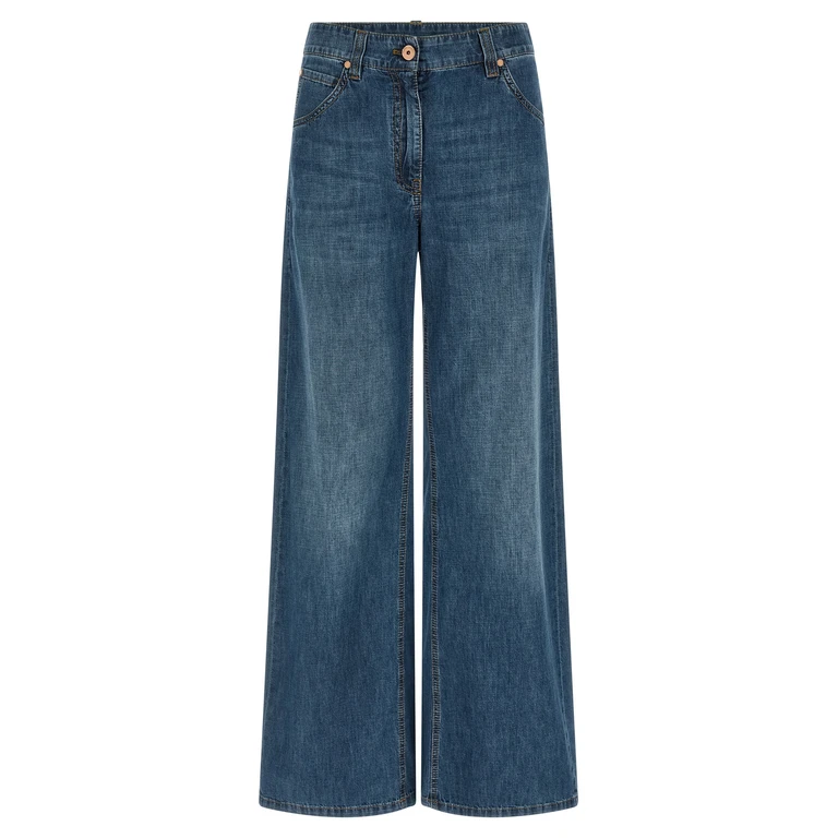 Blue Cotton Relaxed Fit Jeans Clothing - Women