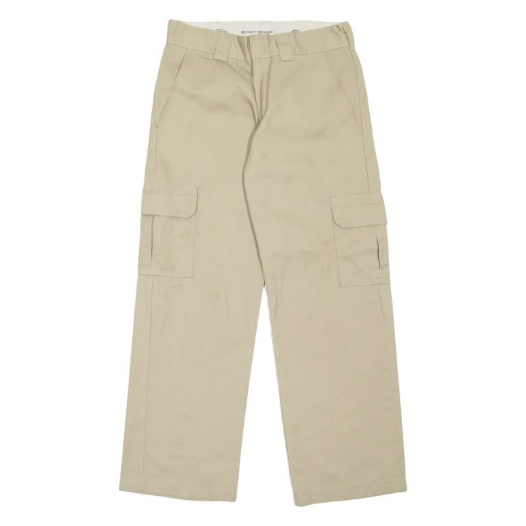 DICKIES Cargo Style Workwear Mens Trousers Beige Relaxed Straight W30 L30