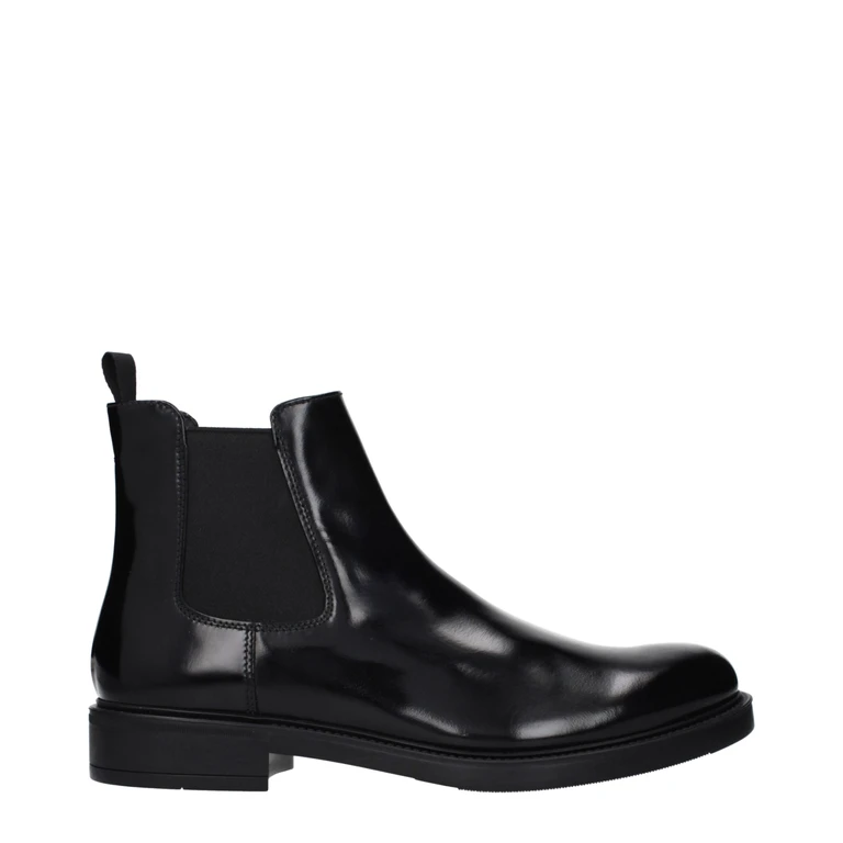 Prada Black Leather Ankle Boots - Men