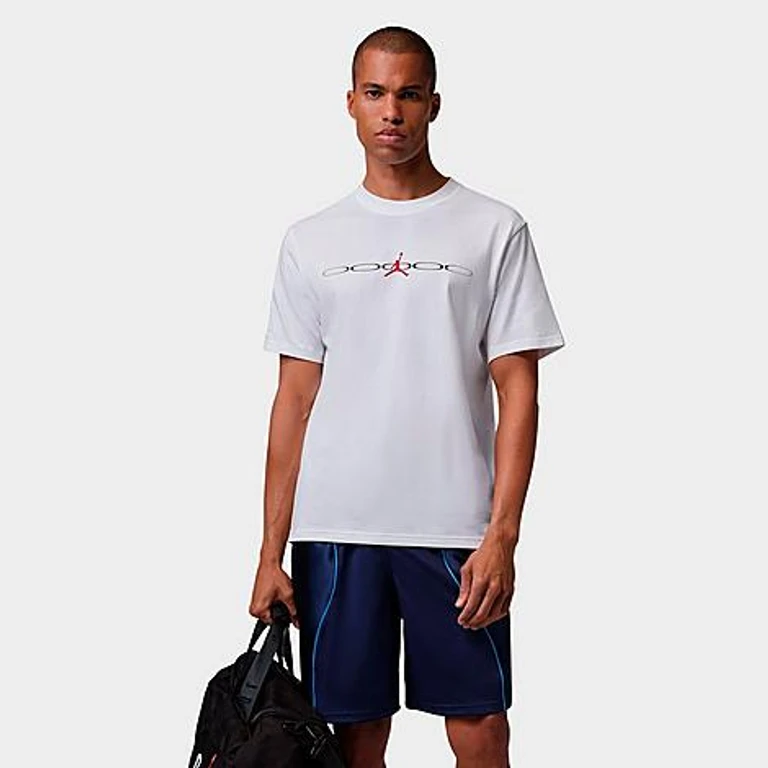 Nike Men's Jordan Sport Dri-FIT T-Shirt in White/Black/University Red Size: XS