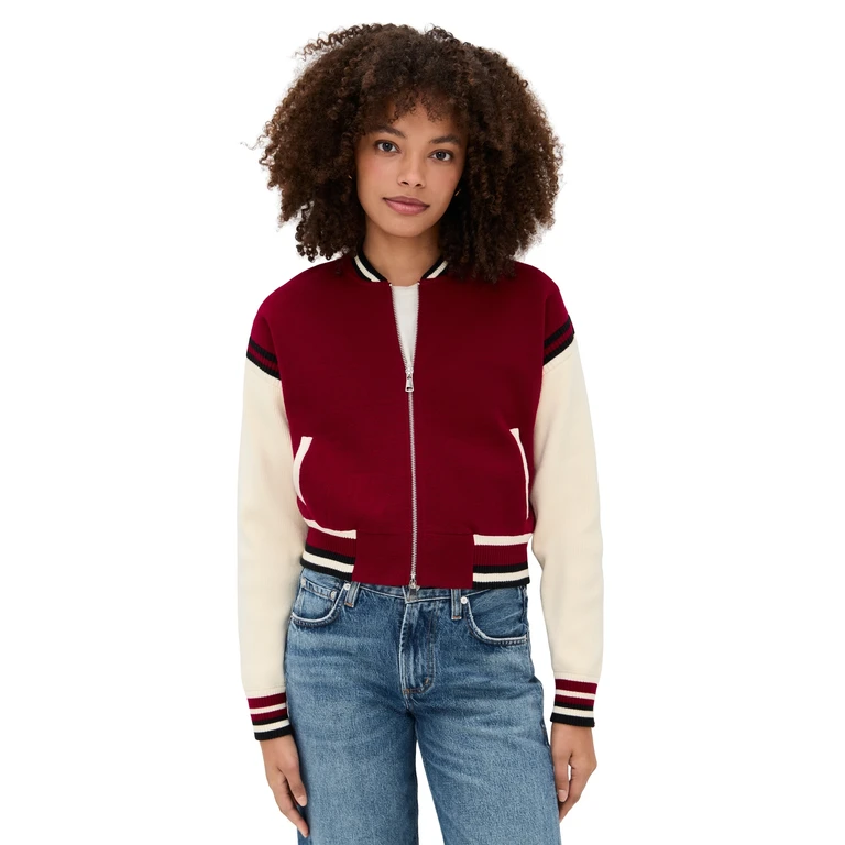 State & Lake Blake Varsity Jacket Chocolate/Umber/Black L